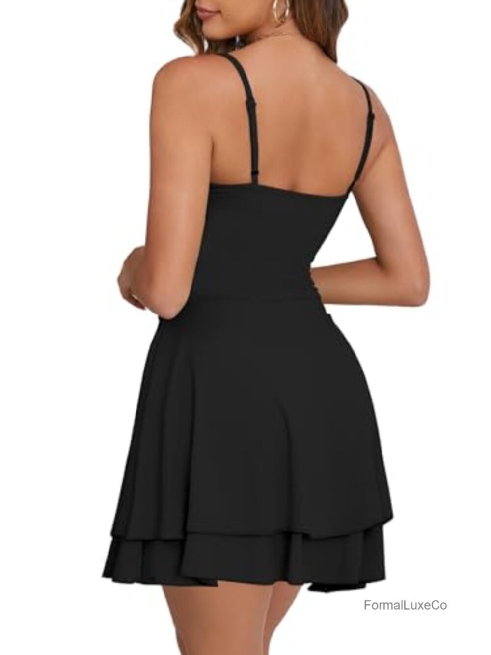 Women's Corset Mini Dress Spaghetti Strap Ruffle Backless Party - Picture 2 of 7